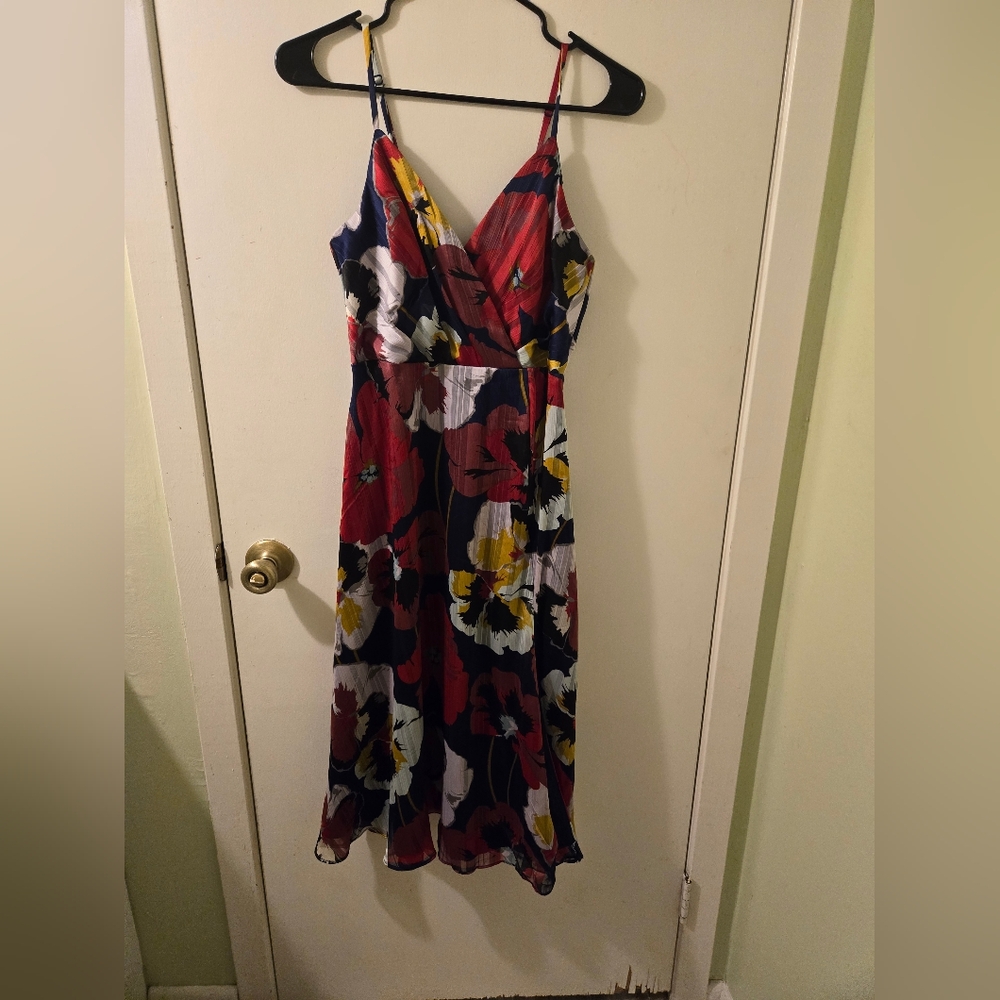 Lulu's All About Love Royal Blue Floral Midi Dress size small